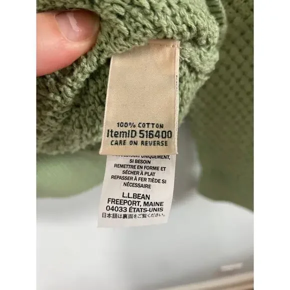 L.L. Bean Womens sz Small green knit weave sweater - Picture 3 of 7